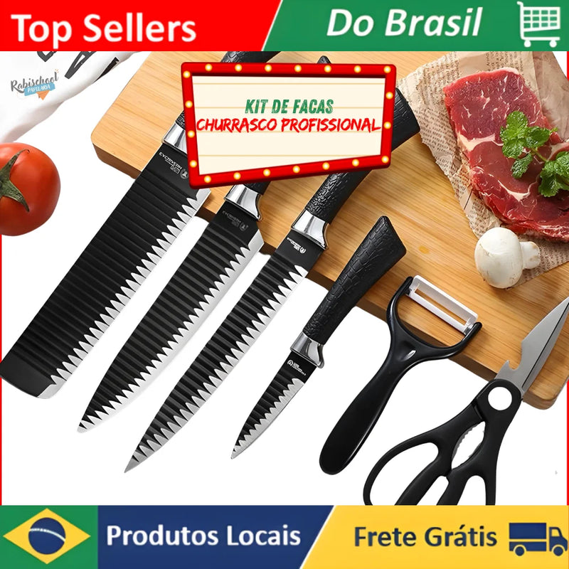 Kit de facas de churrasco profissionais